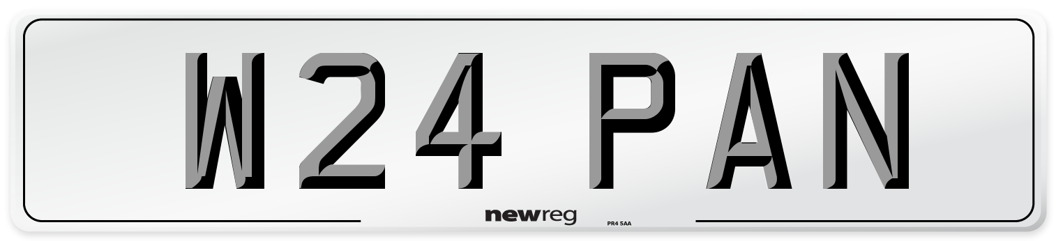 W24 PAN Number Plate from New Reg